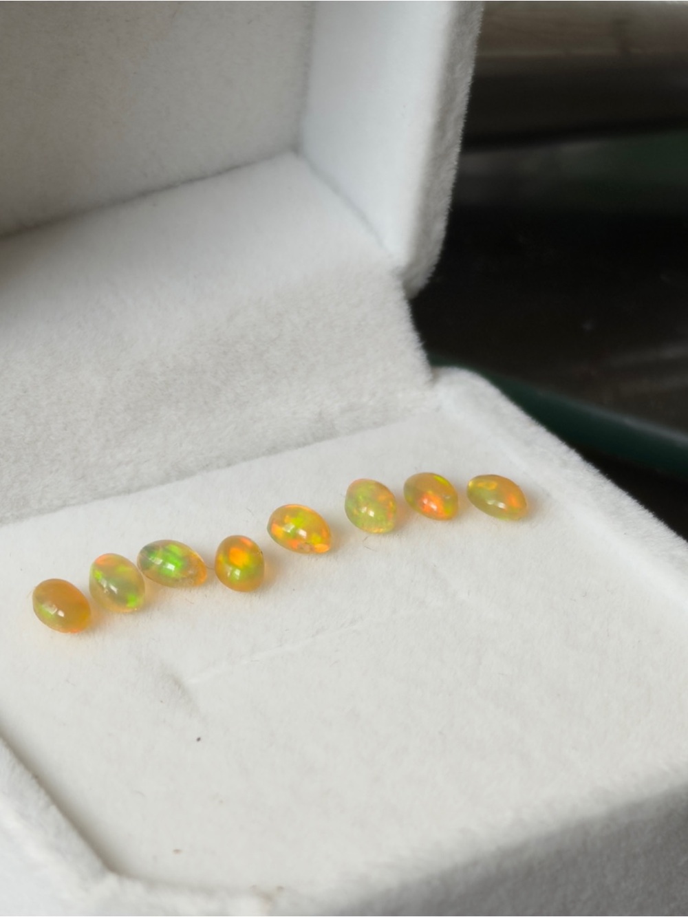 8 naturals fire opals loose stones 3x5mm